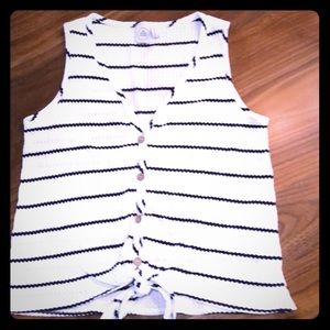 Front tie tank top